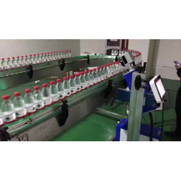 Flying fiber laser marking printing engraving machine for Aluminum bottle 30W